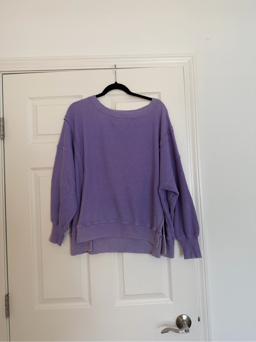 American Eagle Outfitters Lavender Waffle Crewneck Sweater